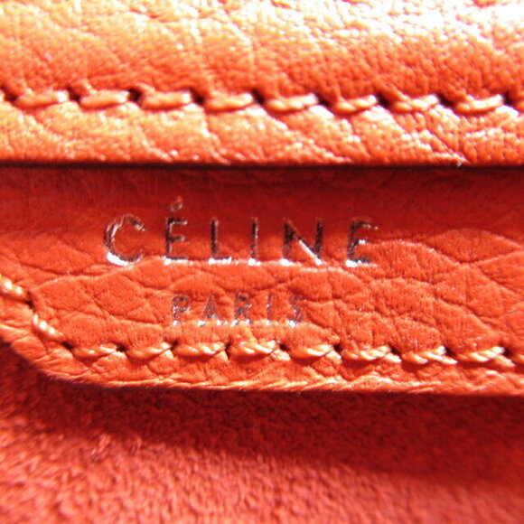 Celine Luggage Tote Bag Leather Orange - Picture 9 of 10